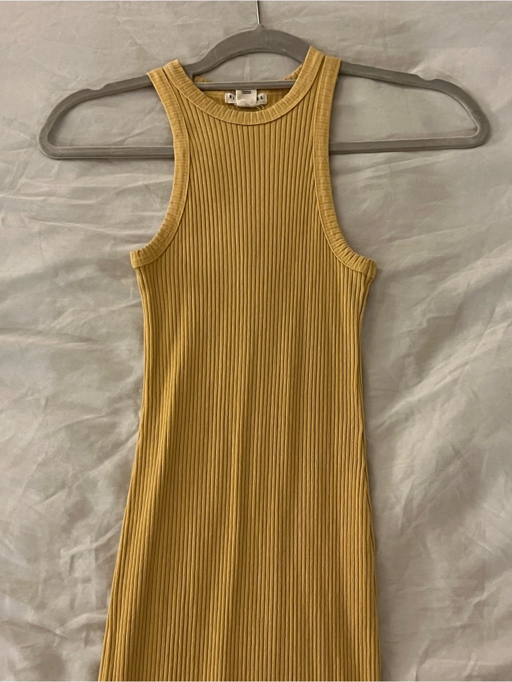 Billabong Ribbed Tank Dress in Mustard Yellow